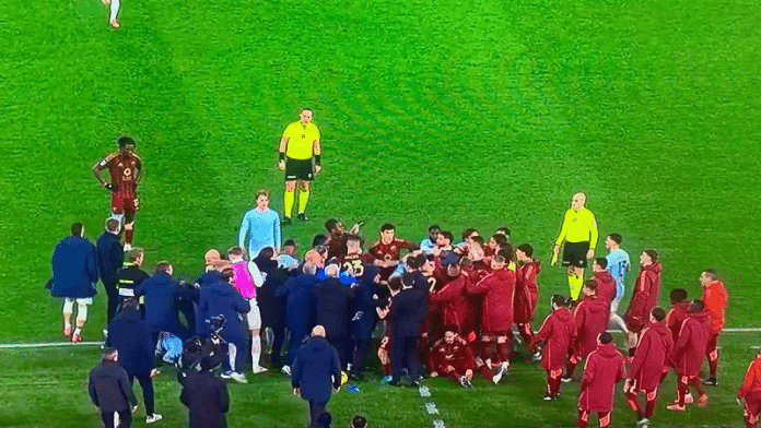 Nestvarni Prizori Na Olimpiku Rimski Derbi Obezio Sukob Igraca Rome