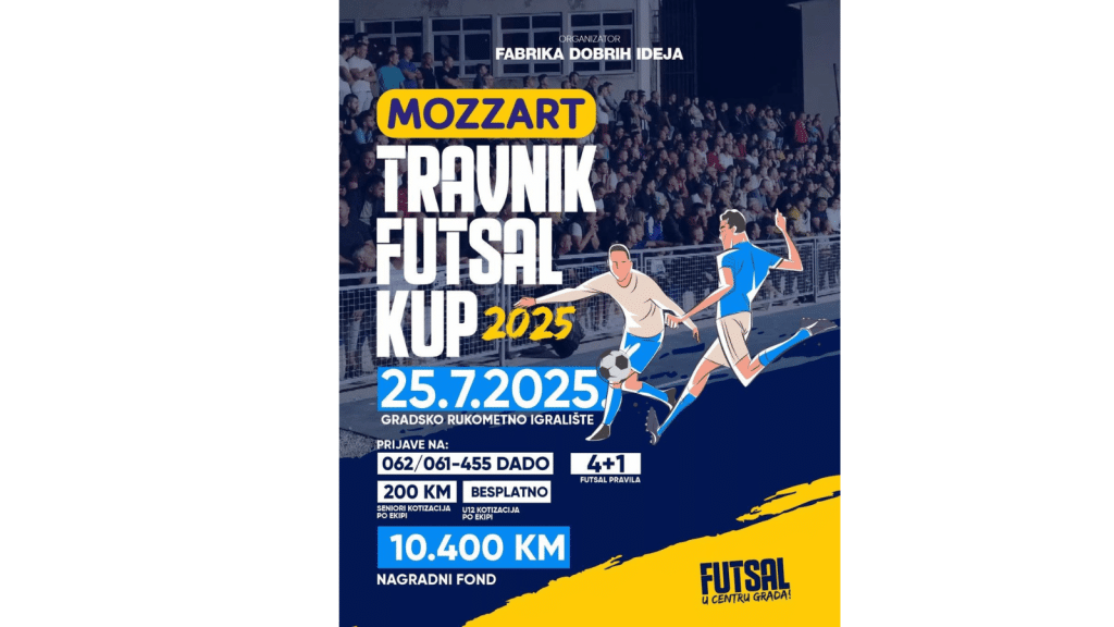 Počinje treće izdanje Mozzart Travnik Futsal Kupa 2025 sa nagradnim fondom od 10.400 KM!