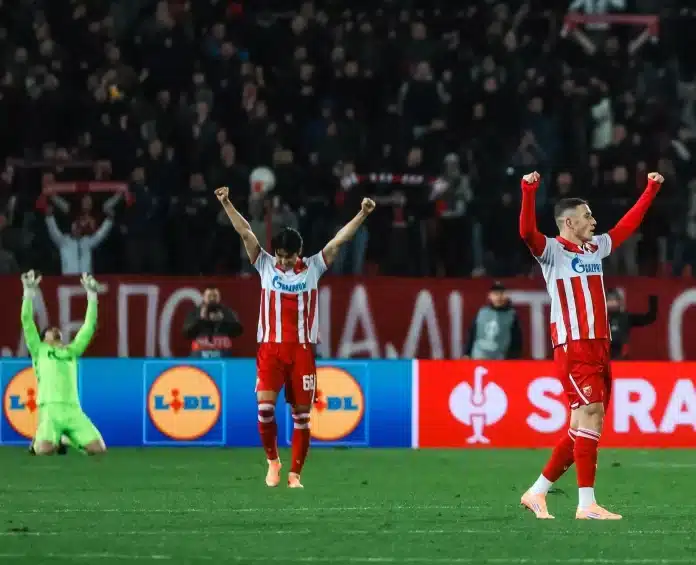 PAO KAMEN SA SRCA: Slavlje igrača Crvene zvezde posle pobede